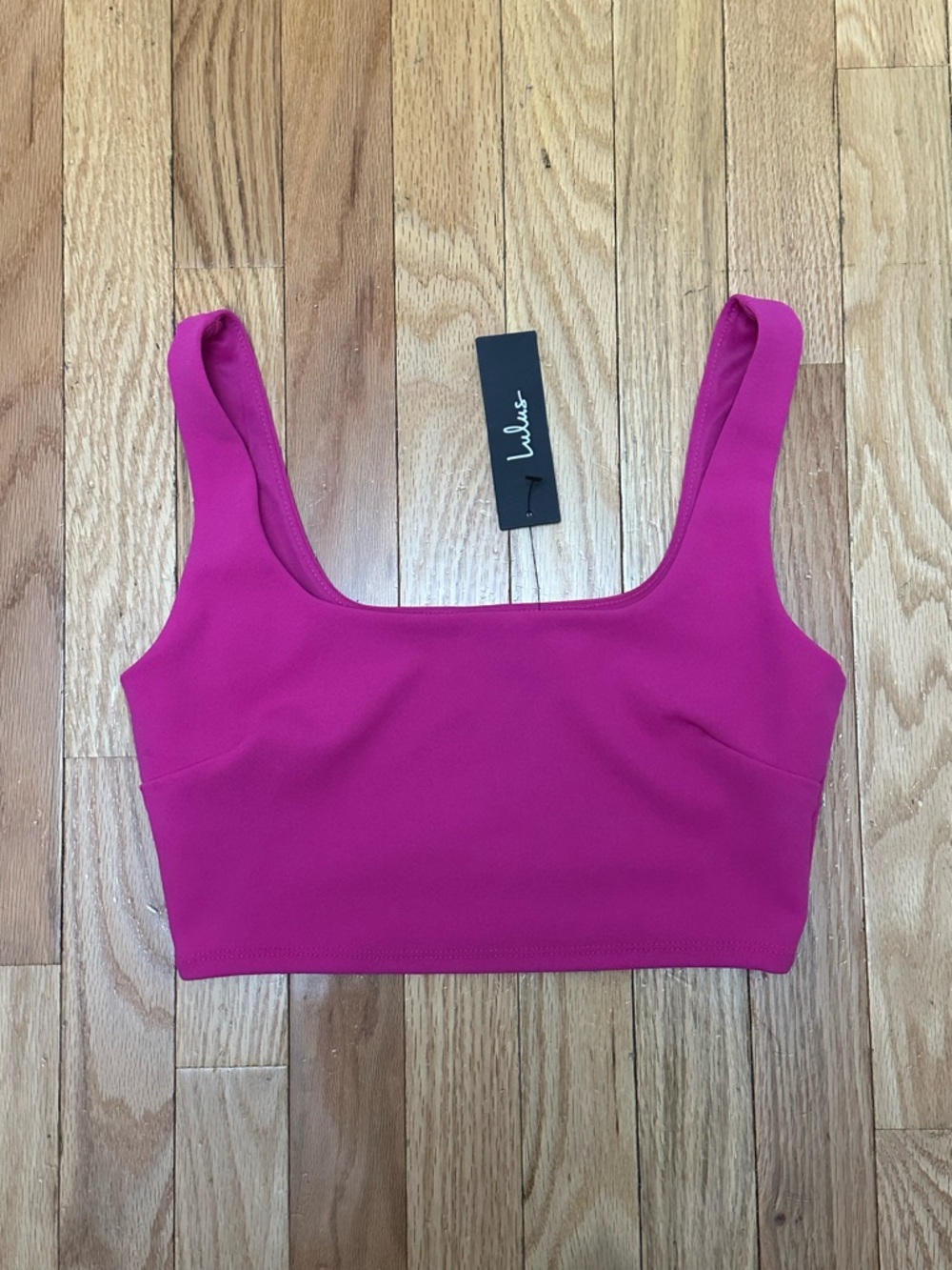 Lulu's Hot Pink Square Neck Crop Top